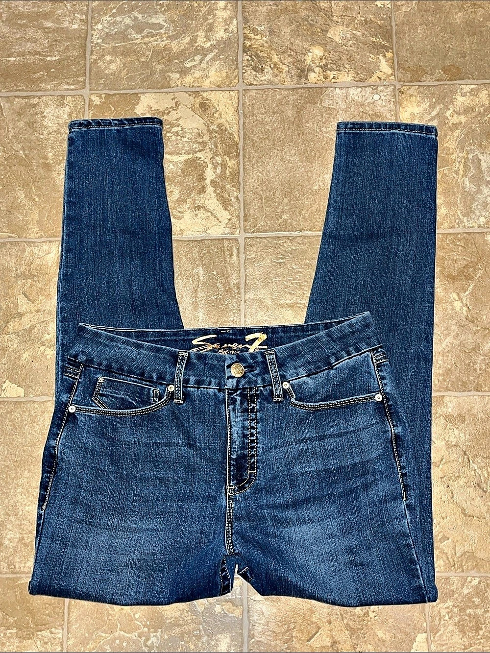 Seven7 High Rise Skinny Jeans Blue Waist 12